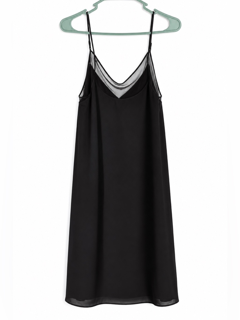 Babaton Aritzia XS Black Mesh Slip Dress Sheer Cowl Neck 90s Minimalist Midi